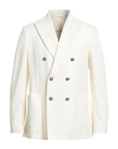 Circolo 1901 Man Blazer Ivory Size 42 Cotton, Linen In White