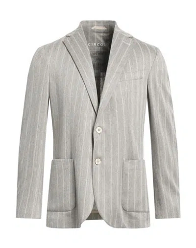 Circolo 1901 Man Blazer Light Grey Size 46 Linen, Cotton