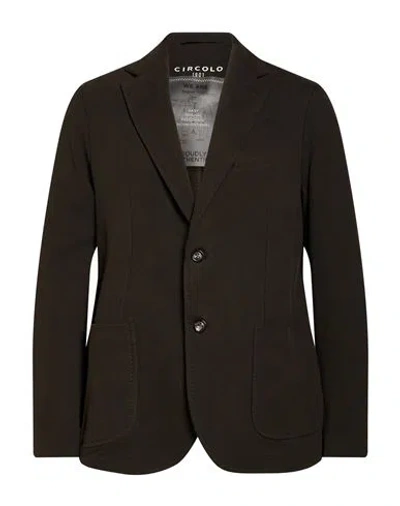 Circolo 1901 Man Blazer Military Green Size 42 Cotton, Elastane In Black