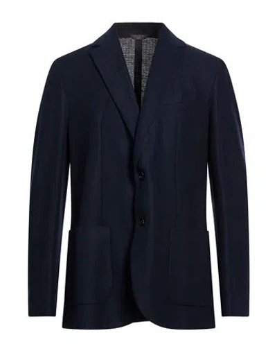 Circolo 1901 Man Blazer Navy Size 46 Cotton, Linen In Blue