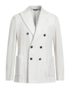 Circolo 1901 Double-breasted Blazer In Knitted Texture In Off White