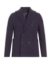 Circolo 1901 Man Blazer Plum Size 36 Cotton, Elastane In Animal Print
