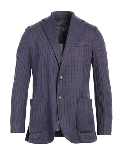 Circolo 1901 Man Blazer Purple Size 46 Linen, Cotton