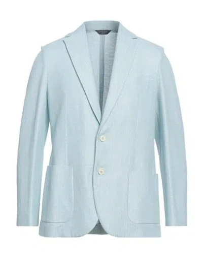CIRCOLO 1901 CIRCOLO 1901 MAN BLAZER SKY BLUE SIZE 42 COTTON, LINEN