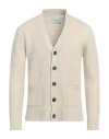 Circolo 1901 Man Cardigan Beige Size L Virgin Wool In Beige