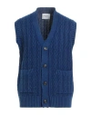 Circolo 1901 Man Cardigan Blue Size L Virgin Wool