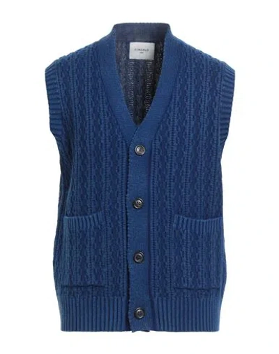 Circolo 1901 Man Cardigan Blue Size L Virgin Wool