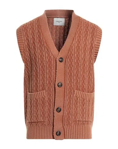 Circolo 1901 Man Cardigan Camel Size L Virgin Wool In Sand