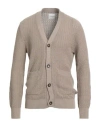 Circolo 1901 Man Cardigan Khaki Size L Cotton In Gray