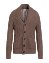 Circolo 1901 Man Cardigan Light Brown Size Xl Virgin Wool