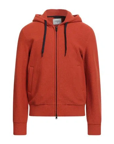 Circolo 1901 Man Cardigan Rust Size L Virgin Wool In Red