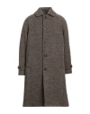 Circolo 1901 Man Coat Dark Brown Size 40 Virgin Wool, Polyamide In Brown