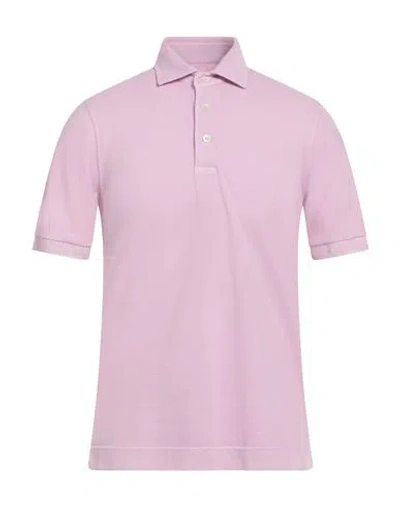 Circolo 1901 Man Polo Shirt Pink Size L Cotton, Elastane