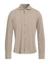 Circolo 1901 Man Shirt Beige Size L Cotton, Elastane In Sand