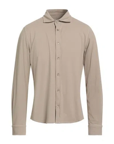 Circolo 1901 Man Shirt Beige Size L Cotton, Elastane In Sand