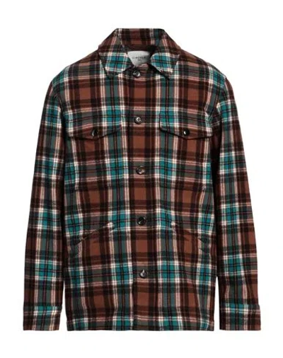 Circolo 1901 Man Shirt Brown Size Xl Virgin Wool