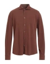Circolo 1901 Man Shirt Chocolate Brown Size Xl Cotton, Elastane