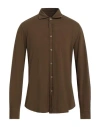 Circolo 1901 Man Shirt Khaki Size L Cotton, Elastane