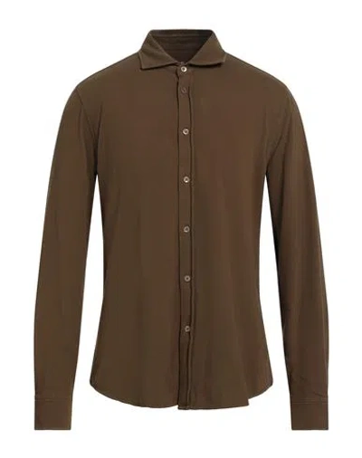 Circolo 1901 Man Shirt Khaki Size L Cotton, Elastane