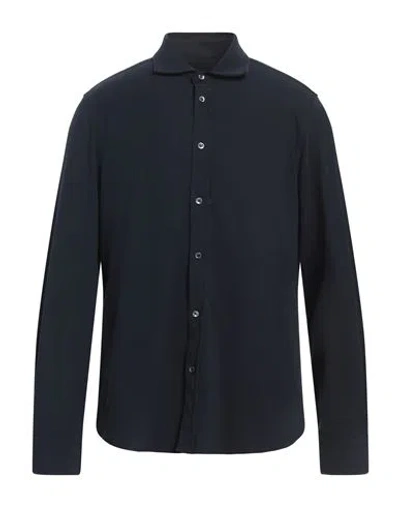 Circolo 1901 Man Shirt Midnight Blue Size S Cotton, Elastane