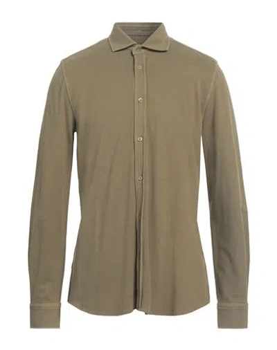 Circolo 1901 Man Shirt Military Green Size S Cotton, Elastane
