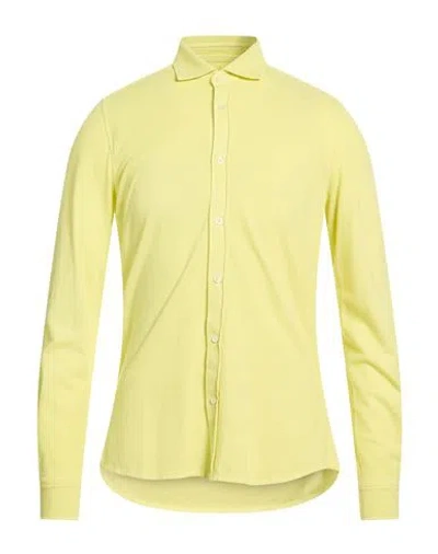 Circolo 1901 Man Shirt Yellow Size L Cotton, Elastane