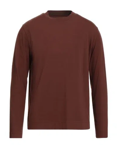Circolo 1901 Man T-shirt Chocolate Brown Size L Cotton, Elastane