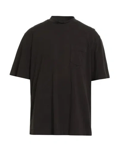 Circolo 1901 Man T-shirt Dark Brown Size L Cotton, Elastane