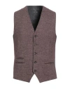 Circolo 1901 Man Tailored Vest Dark Brown Size 44 Cotton, Elastane In Brown