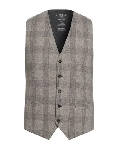 Circolo 1901 Man Tailored Vest Taupe Size 46 Cotton, Elastane In Gray