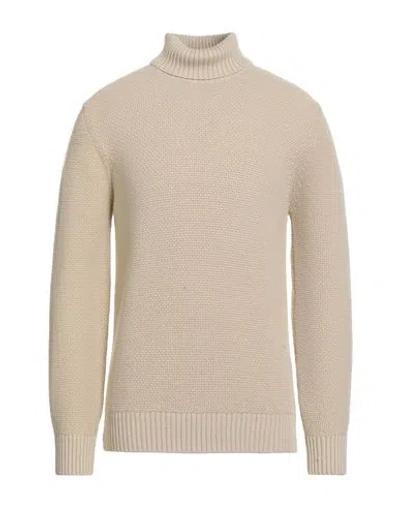 Circolo 1901 Man Turtleneck Beige Size L Virgin Wool In Sand