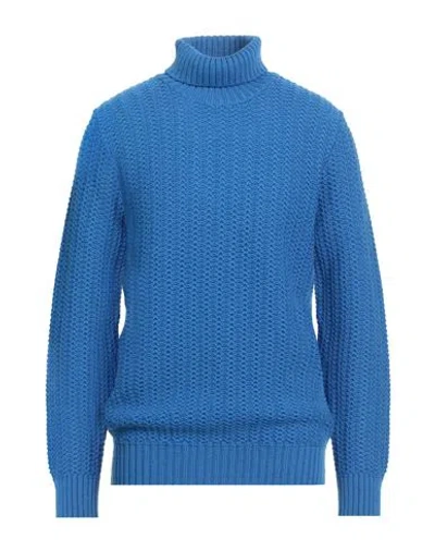 Circolo 1901 Man Turtleneck Blue Size L Merino Wool
