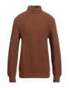 Circolo 1901 Man Turtleneck Camel Size S Virgin Wool In Beige
