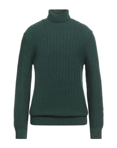 Circolo 1901 Man Turtleneck Dark Green Size L Merino Wool