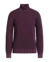 Circolo 1901 Man Turtleneck Plum Size L Virgin Wool In Purple