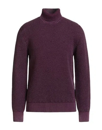 Circolo 1901 Man Turtleneck Plum Size L Virgin Wool In Purple