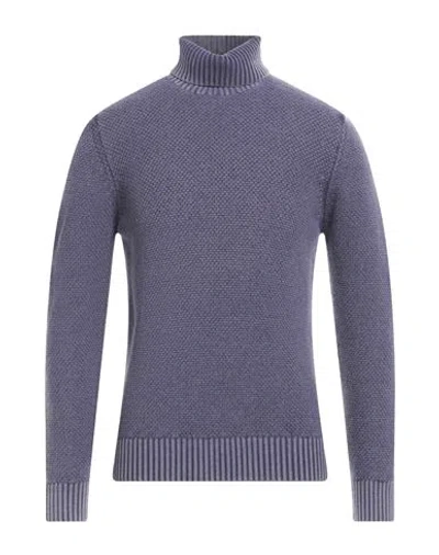 Circolo 1901 Man Turtleneck Purple Size M Virgin Wool