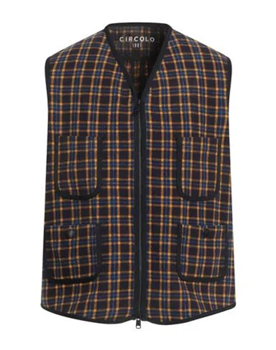 Circolo 1901 Man Vest Blue Size 40 Virgin Wool In Brown