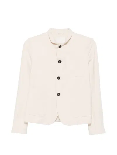 Circolo 1901 Mandarin-collar Patch-pocket Jacket In Transparent
