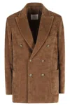 Circolo 1901 Corduroy Double-breasted Blazer In Brown