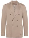 CIRCOLO 1901 MEN'S SAND BROWN DOUBLE-BREASTED PIQUE JACKET FOR SS24