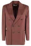 Circolo 1901 Double-breasted Tailored Blazer In Reddish Brown In Reddish Brown