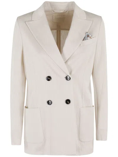 CIRCOLO 1901 NATURAL DOUBLE-BREASTED BLAZER