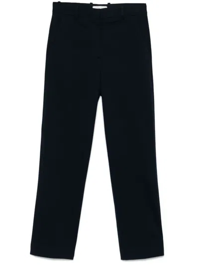 CIRCOLO 1901 NAVY BLUE COTTON BLENDED TROUSERS