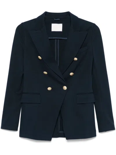 Circolo 1901 Navy Blue Cotton Double-breasted Blazer