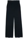 Circolo 1901 Wide-leg Stretch Cotton Pants In Navy Blue