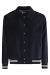Circolo 1901 Navy Corduroy Varsity Jacket In Black