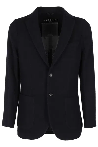 Circolo 1901 Navy Wool Jacket In Blue
