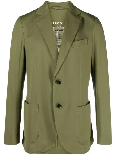 Circolo 1901 Notched-lapels Cotton Blend Blazer In Green