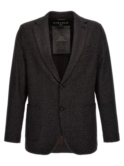 Circolo 1901 'occhio Di Pernice' Wool Blazer In Gray